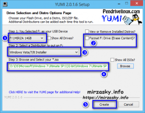 konfigurasi YUMI untuk bootable Win7 tanpa format